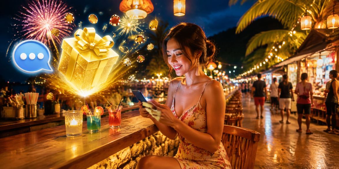 Khu vực chơi game di động tại Phú Quốc về đêm